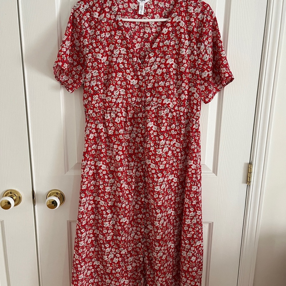 Floral Red Dress